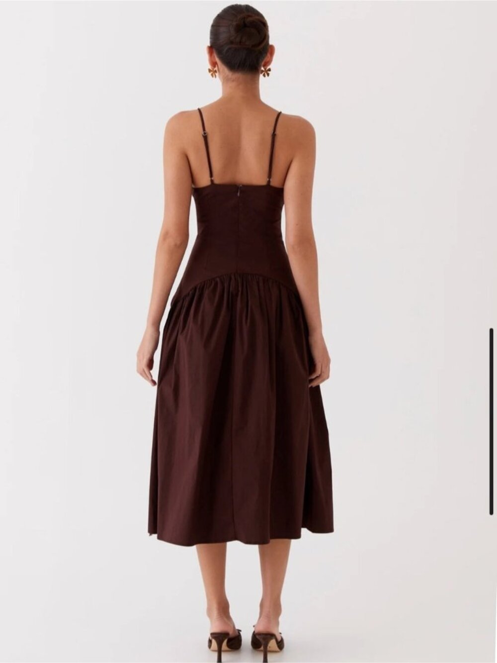 Peppermayo Yvette Corset Midi Dress in Chocolate size 8 - Picture 3 of 11